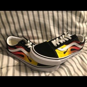 Vans old skool flames skate shoes